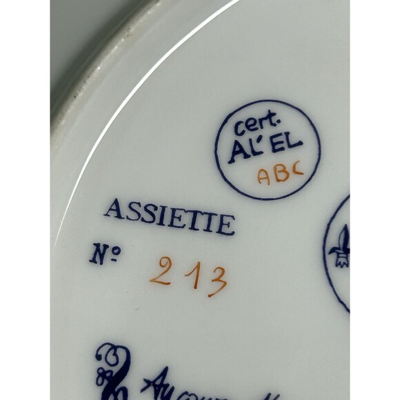 Vintage D’Arceau Limoges France Plate Fait A La Main No.213 1973 Collectible - Picture 8 of 9